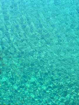 Crystal clear blue azure ocean water.