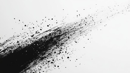 Obraz premium A black splatter ink background offers a striking and dynamic contrast and visual experience. Abstract black watercolor paint splash background. black splash isolated on white