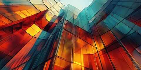 Obraz premium Modern abstract glass architectural forms. world winning photo created by ai