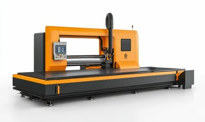 Orange and black industrial rolling machine.