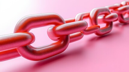 Intricate Pink Metal Chain Design: A Modern Industrial Abstract