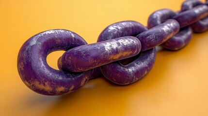 Intricate Purple Chain Links: A Striking Abstract Industrial Design
