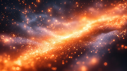 Colorful cosmic dust and luminous stars swirl in a vibrant galaxy against a dark sky, showcasing the beauty of the universe. Generative AI