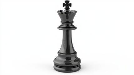  a black king chess piece on a white background, creating a stark contrast between the two colors