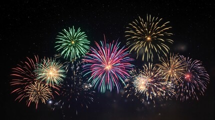 Fireworks light up the night sky with a kaleidoscope of colors, visual, sky