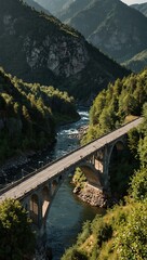 Fototapeta premium Bridge over a river or valley.