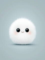 Obraz premium A cheerful marshmallow character displays a friendly expression with fluffy texture and bright eyes