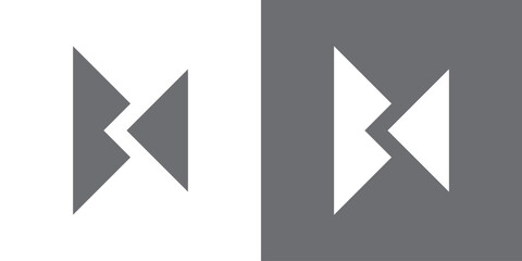 Silhouette Logo of Letter B with K or B with D Minimalist