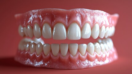 Obraz premium Detailed 3D Render of Human Teeth and Gums: A Realistic Dental Model for Educational Purposes
