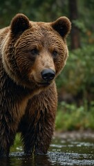 Fototapeta premium Brown bear in nature.