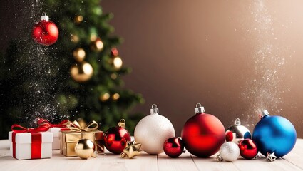 Naklejka premium Beautiful christmas bombs, wallpaper