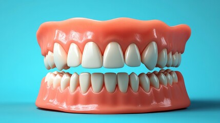 Fototapeta premium Detailed 3D Model of Human Teeth and Jaw - Educational Dental Health Resource