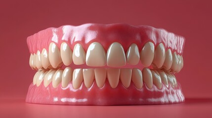 Fototapeta premium Detailed 3D Dental Model: A Realistic Representation of Healthy Teeth for Dental Education and Awareness