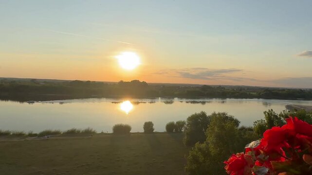 sunset over the river Vistula