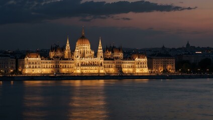 Fototapeta premium Budapest cityscape at dusk.