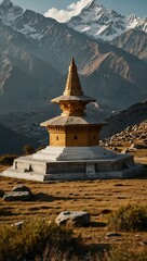 Buddhist stupa in the Himalayas, a symbol of spirituality.