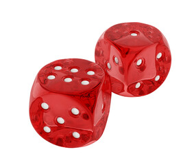 Two dices isolated on transparent background