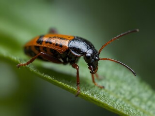 Naklejka premium Bug resting on a leaf.