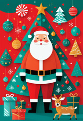 christmas card with santa claus