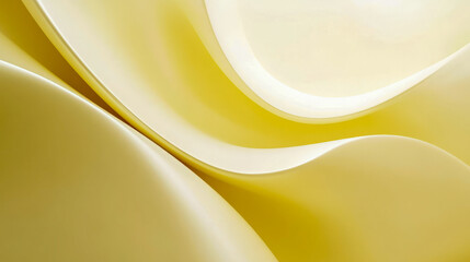 Fototapeta premium Smooth flowing yellow curves and abstract soft waves