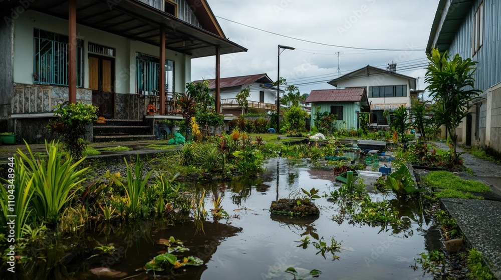 Poster community rebuilding with eco-friendly technologies in urban landscape nature-inspired environment i