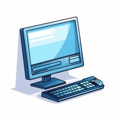 Fototapeta premium White Background Computer Icon