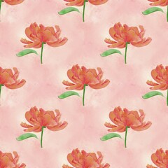 Seamless flowers art on pattern for background and backdrop.