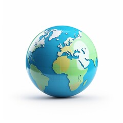 White Background Globe Icon