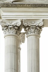 Obraz premium Ornate columns, classical architectural detail.