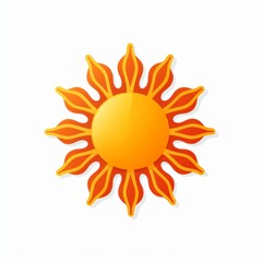 Modern Solar Symbol on White Canvas