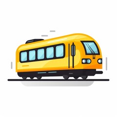 Iconic Train Silhouette on White