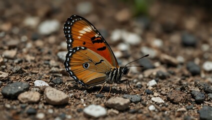 Obraz premium Butterfly on the ground.