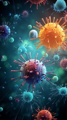 Fototapeta premium Studying Viral Mysteries: Virologists in Deep Focus