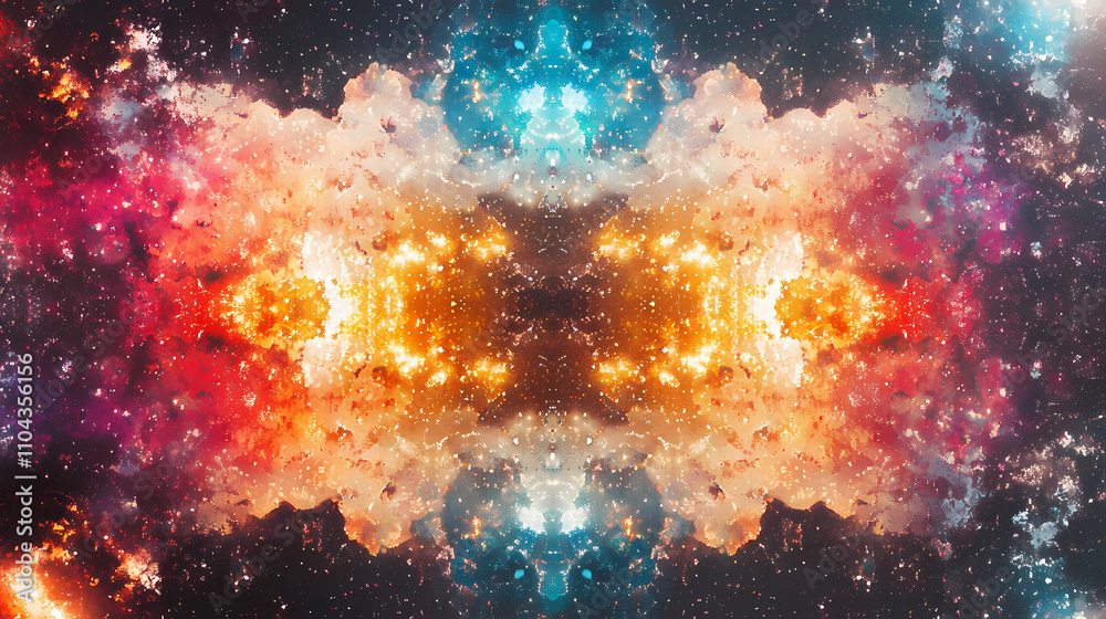 Wall mural stunning visual representation of a cosmic explosion showcasing a vibrant kaleidoscopic display of c