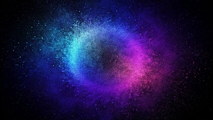 Dark Purple Blue Black Abstract Grainy Background with Vibrant Gradient and Noise Texture Design