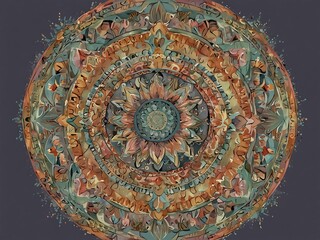 Fototapeta premium Calm pastel mandala with intricate designs.