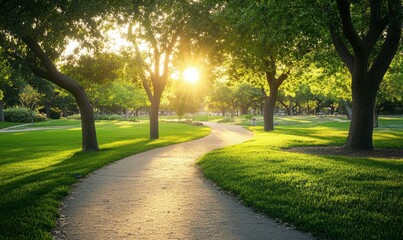 A park with a path and trees --ar 5:3 --v 6.1 Job ID: 2509b471-a157-4444-aa10-5ff3143c2bf3