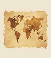 Vintage World Map for Apparel and Merch