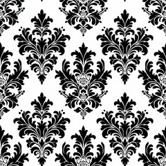 Fototapeta premium Elegant Damask Tileable Floral Design Pattern