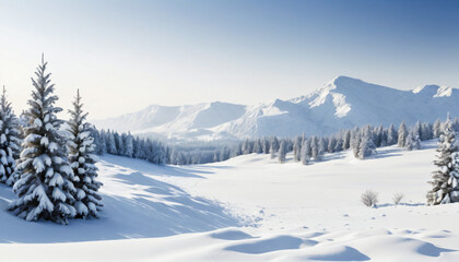 Obraz premium snow covered trees in the mountains