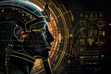 Neon Hieroglyphics: Ancient Wisdom in a Modern Canvas