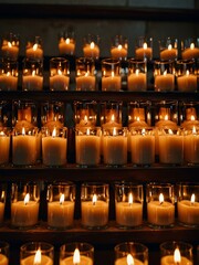 Candles in a church setting.