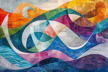 Fototapeta premium Modern Wave: Geometric Interpretation