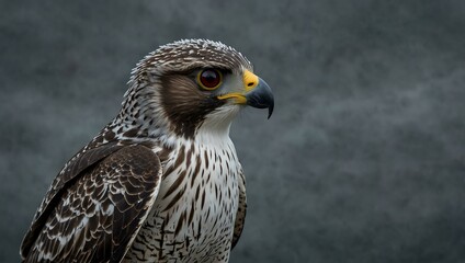 Fototapeta premium Captivating falcon talon glistening with frost against a moody sky.