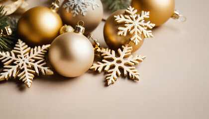 golden christmas balls