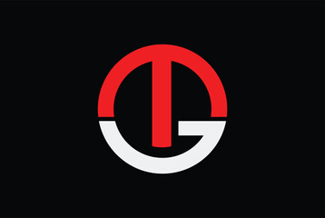 Fototapeta premium T, G, TG OR GT Logo Icon Vector illustration with Circle.
