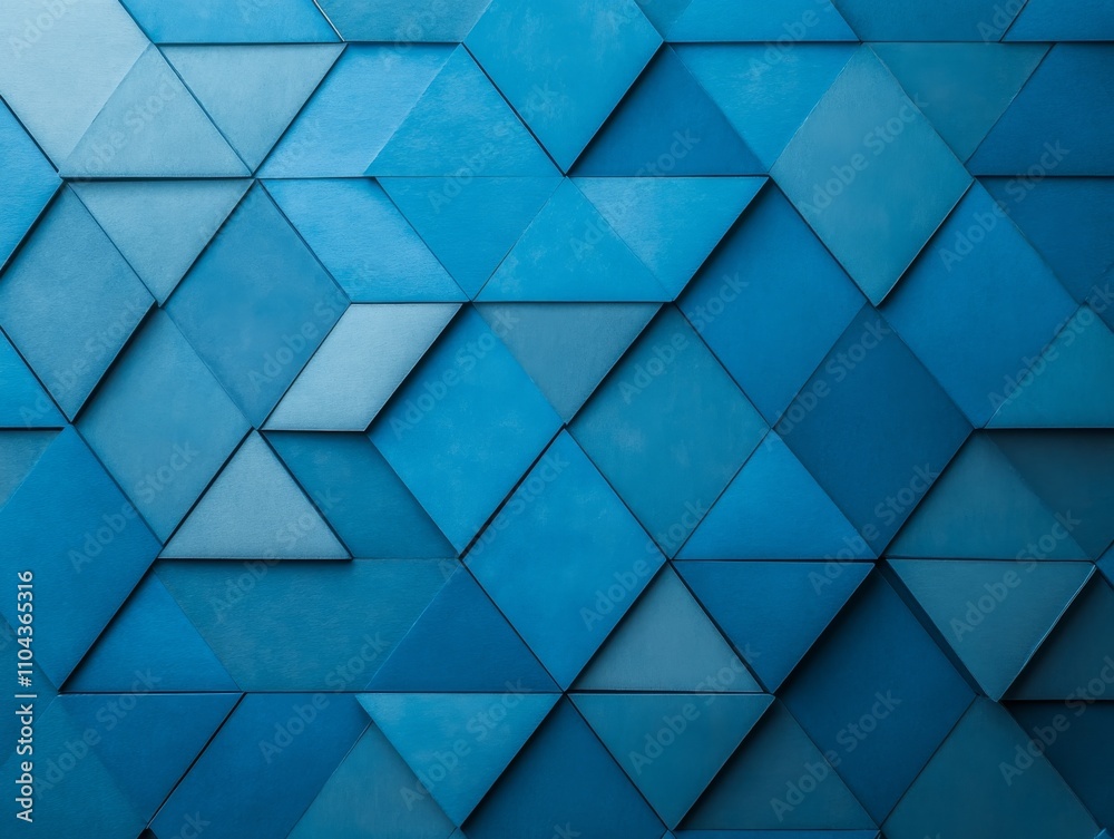Poster A textured abstract background showcases a pattern of blue and light blue triangles, offering ample copy space for corporate or scientific messaging on the left side