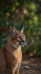 Fototapeta premium Caracal (wildcat) in nature.