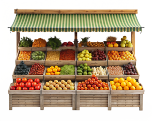 fruits and vegetables in market