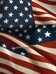 Cartoon American flag design for Independence Day celebrations.